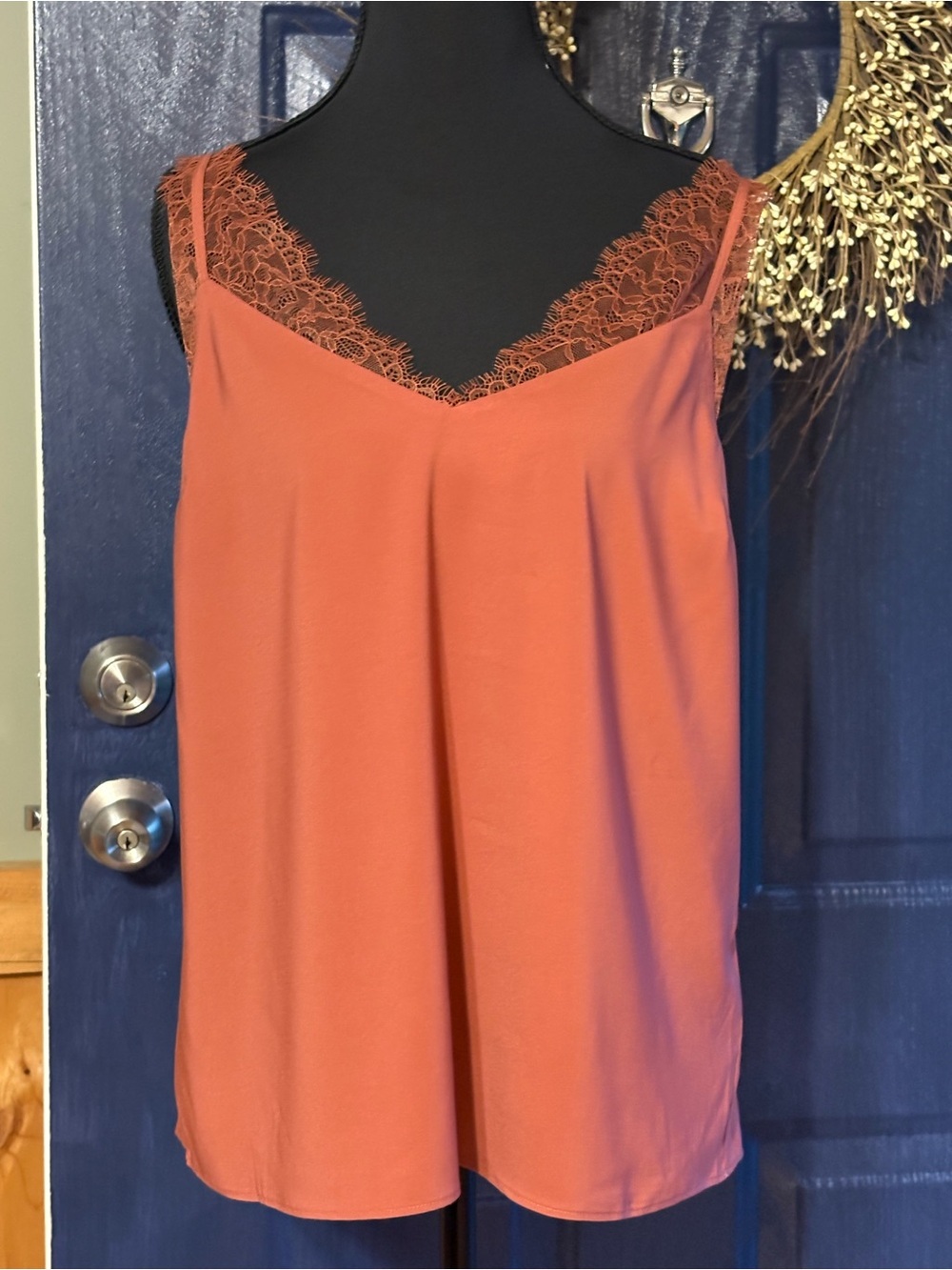 Express Lace-Trim Cami in Rusty Coral size Medium NWT